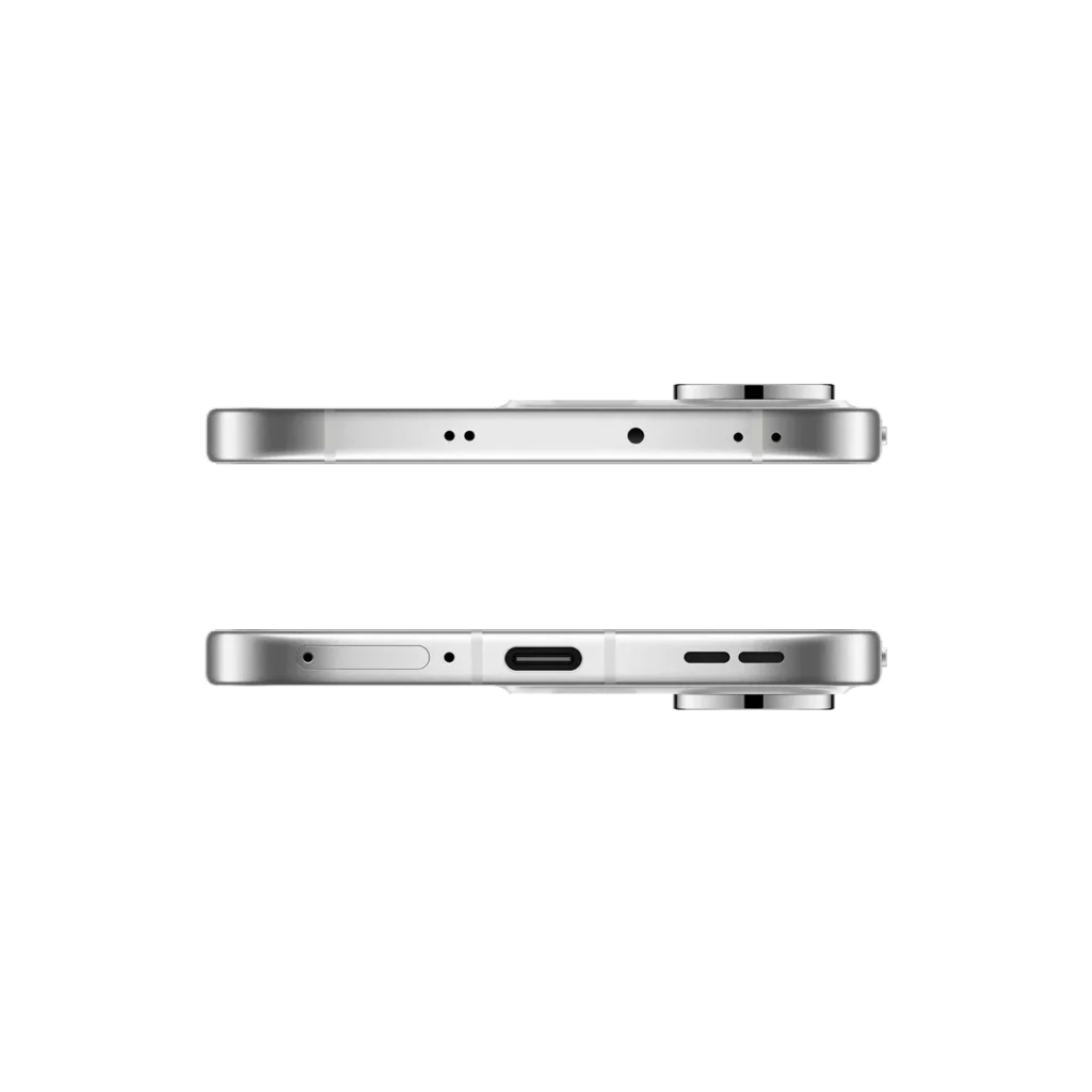 Oppo Reno 14 5G Pearl White Top and bottom view